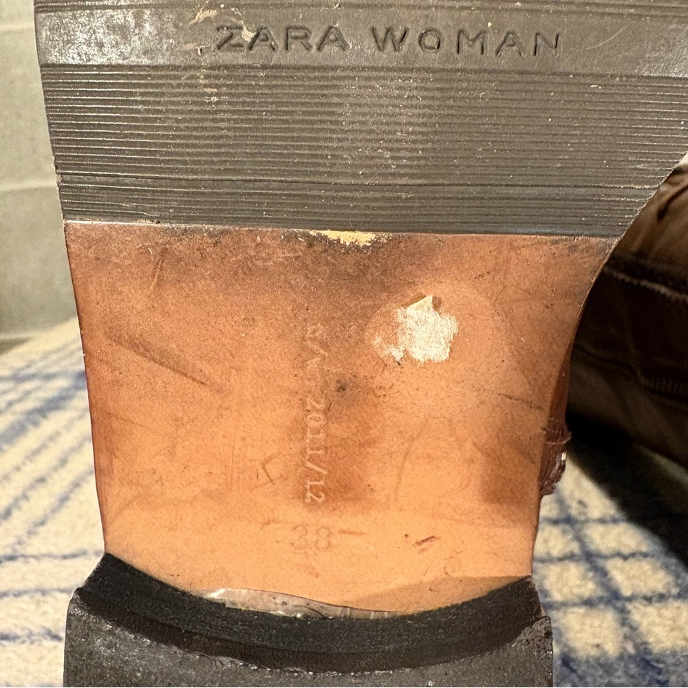 Zara tall leather riding boots. - Picture 8 of 13